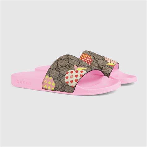 gucci les pommes slides|Gucci Les Pommes GG Supreme Slides .